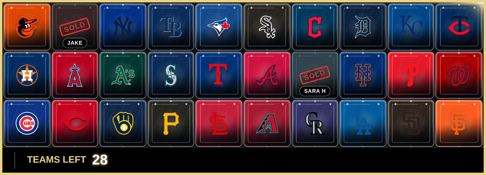 A break board using the Full Bleed card style