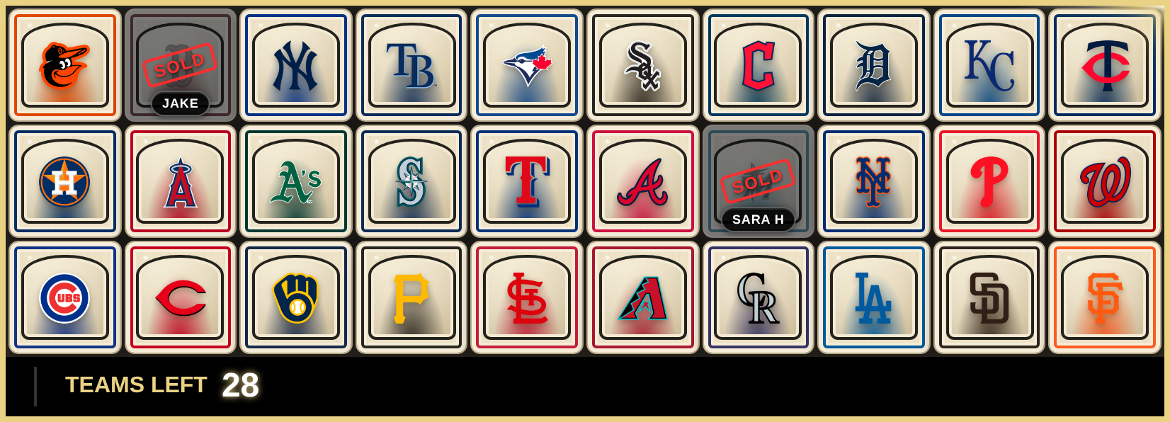 A break board using the Vintage '76 card style