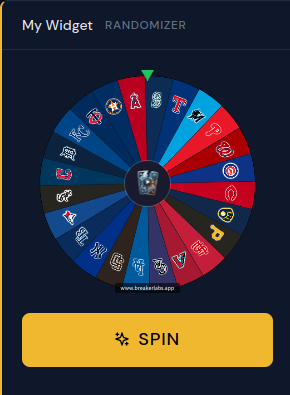 Randomizer Wheel with team logos on each segment